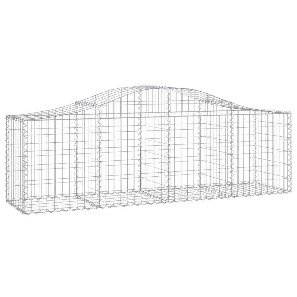 Arched Gabion Baskets 7 pcs 200x50x60/80 cm Galvanised Iron 3145603