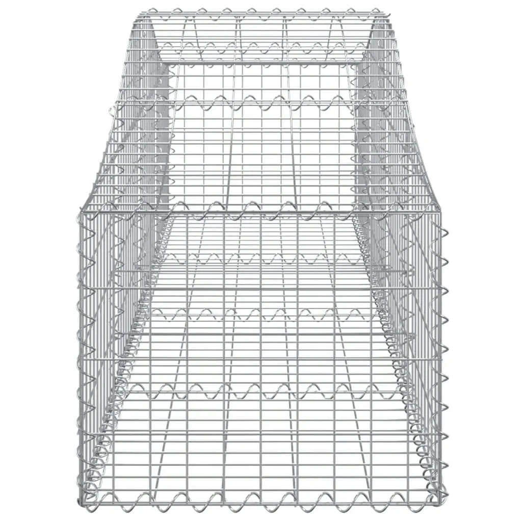 Arched Gabion Baskets 2 pcs 200x50x40/60 cm Galvanised Iron 3145577