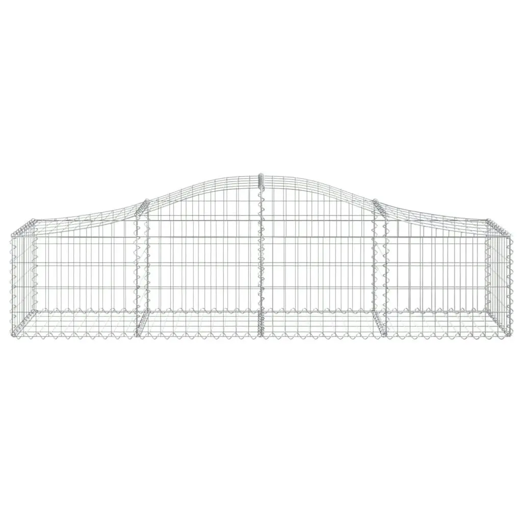 Arched Gabion Baskets 2 pcs 200x50x40/60 cm Galvanised Iron 3145577