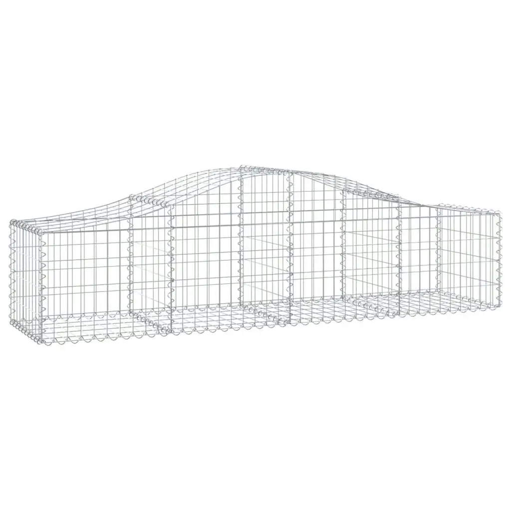 Arched Gabion Baskets 2 pcs 200x50x40/60 cm Galvanised Iron 3145577