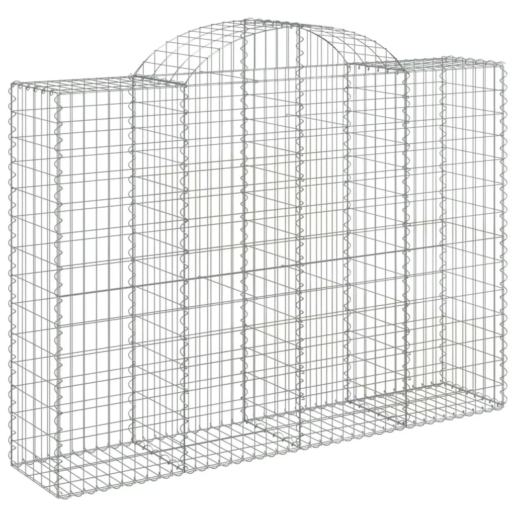 Arched Gabion Baskets 3 pcs 200x50x140/160 cm Galvanised Iron 3146363