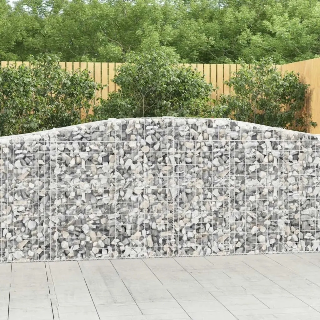 Arched Gabion Baskets 9 pcs 400x50x100/120 cm Galvanised Iron 3145963