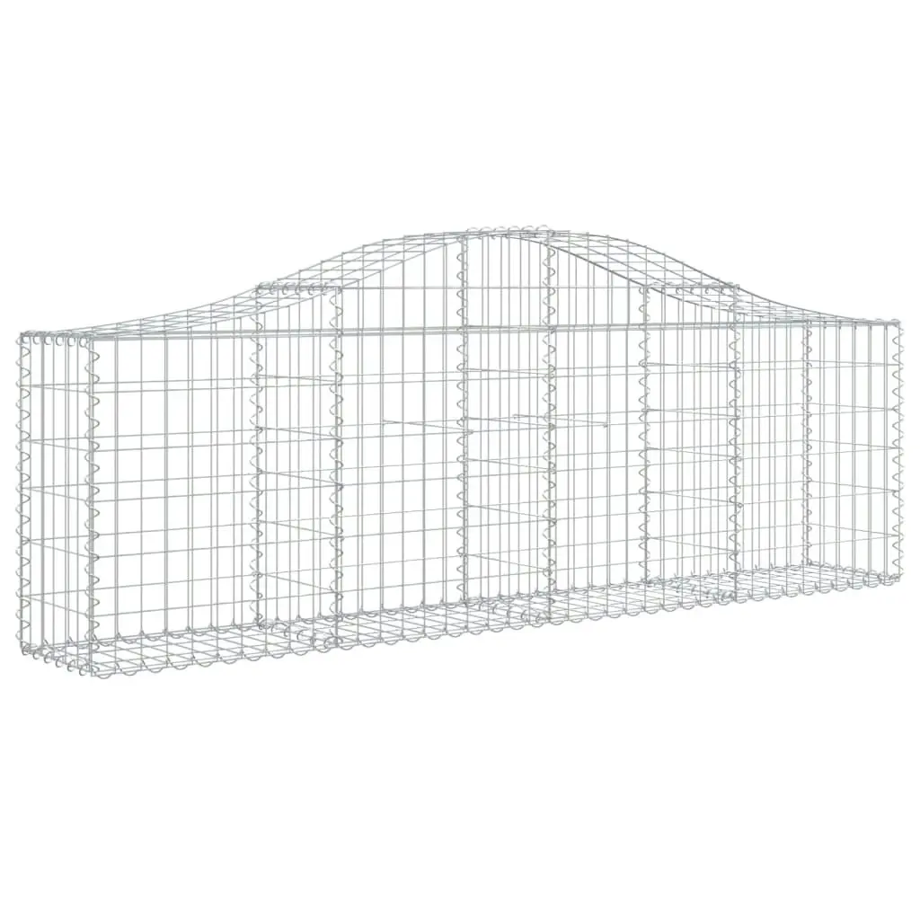 Arched Gabion Baskets 7 pcs 200x30x60/80 cm Galvanised Iron 3145393