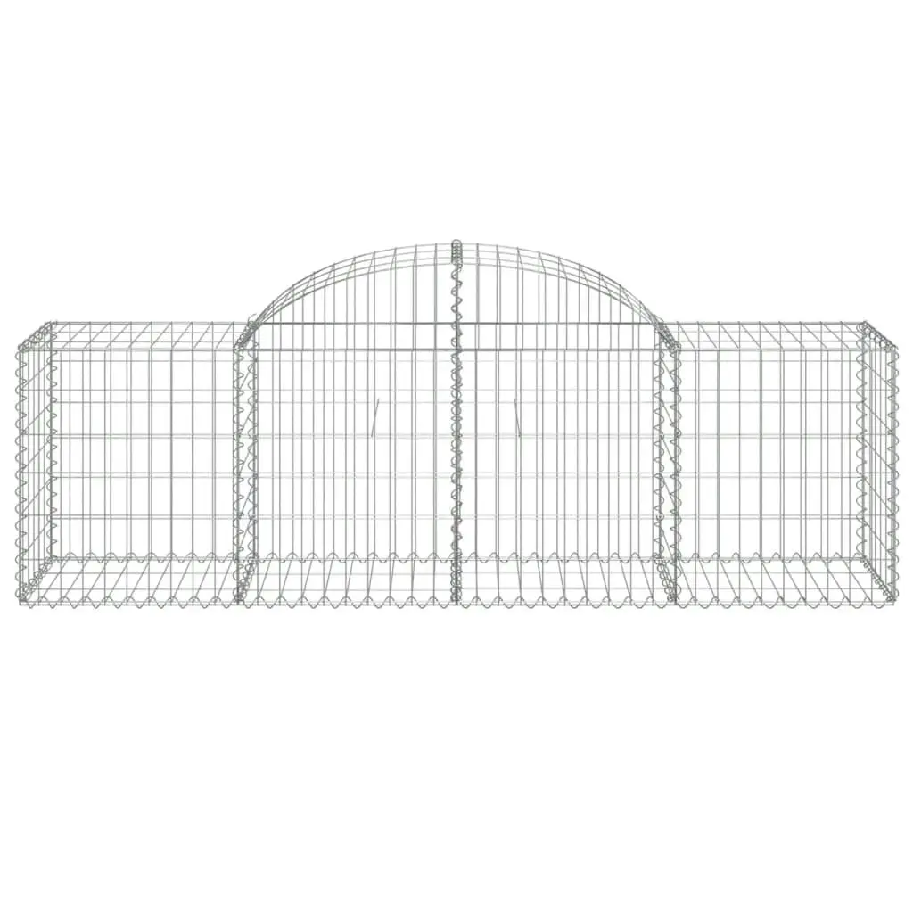 Arched Gabion Baskets 2 pcs 200x50x60/80 cm Galvanised Iron 3146278