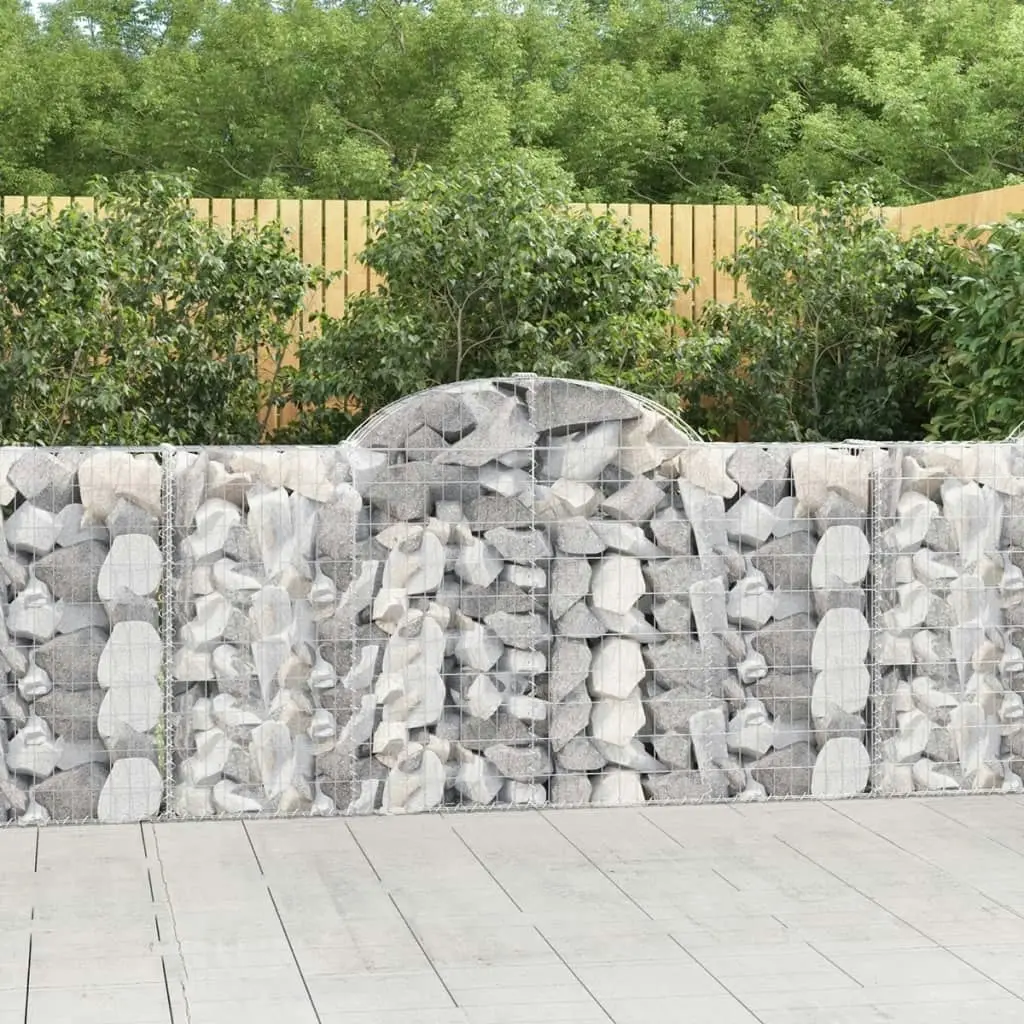 Arched Gabion Baskets 4 pcs 200x30x100/120 cm Galvanised Iron 3146112