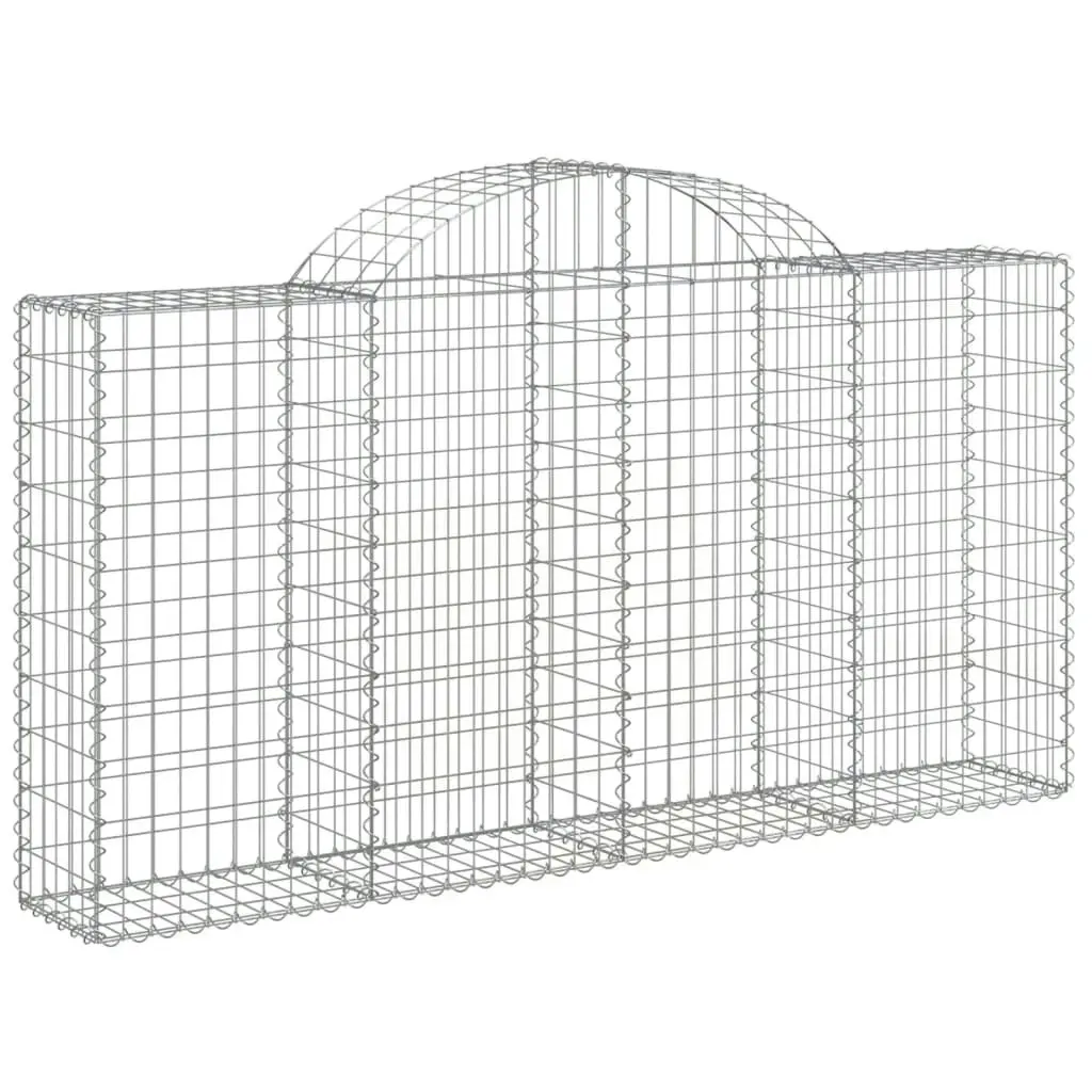 Arched Gabion Baskets 4 pcs 200x30x100/120 cm Galvanised Iron 3146112