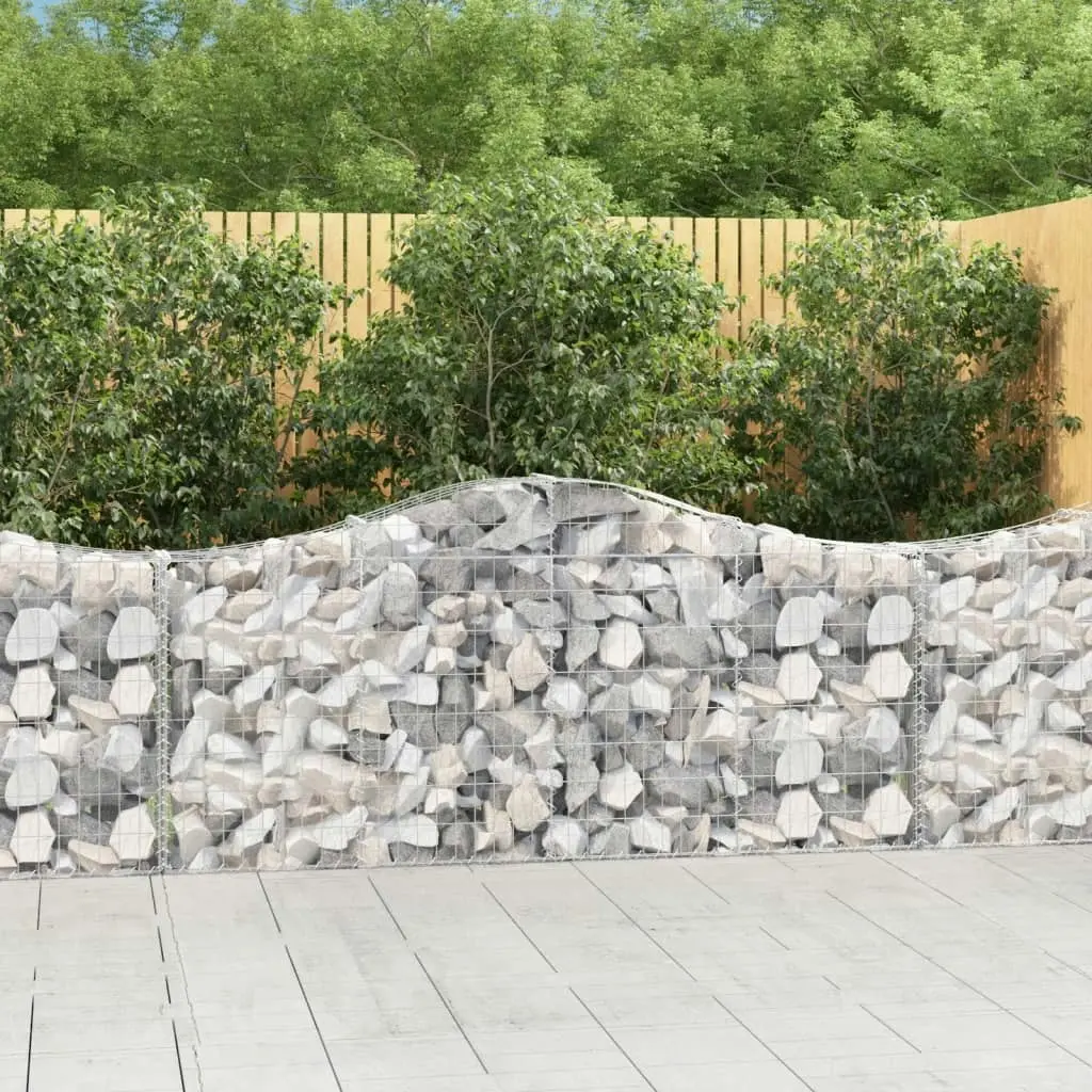 Arched Gabion Baskets 5 pcs 200x30x80/100 cm Galvanised Iron 3145412