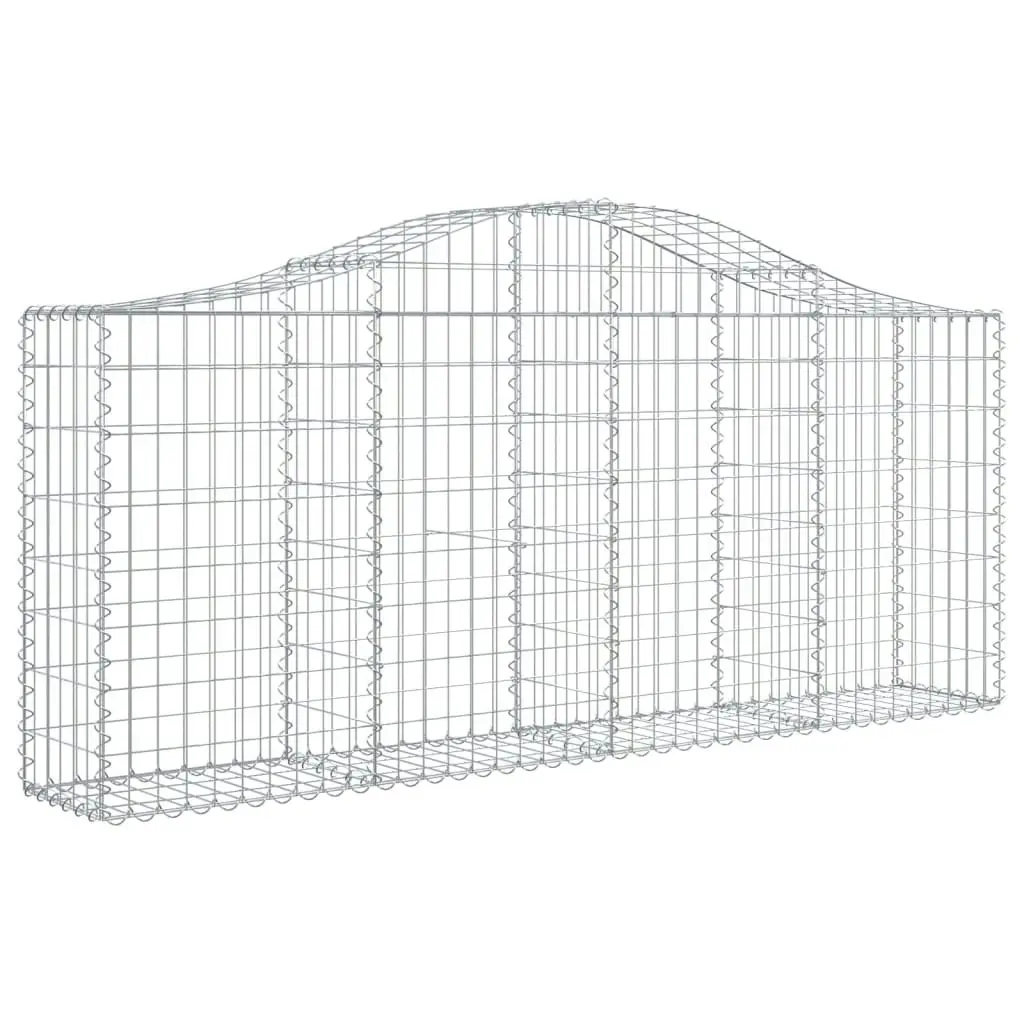 Arched Gabion Baskets 5 pcs 200x30x80/100 cm Galvanised Iron 3145412