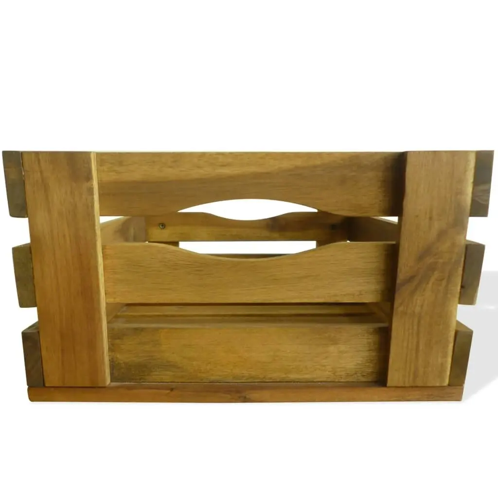 Apple Crate Set 2 Pieces Solid Acacia Wood 43791