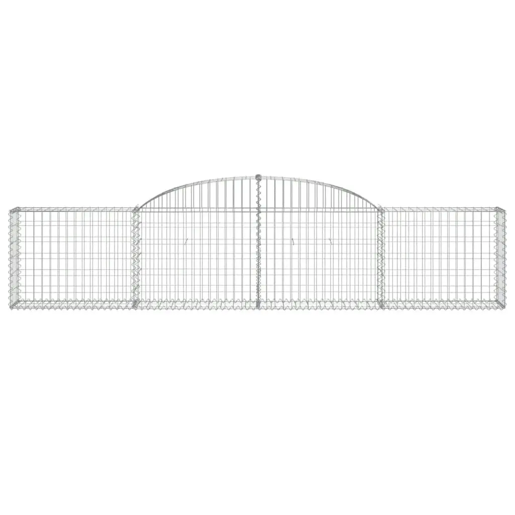 Arched Gabion Baskets 4 pcs 300x30x60/80 cm Galvanised Iron 3146487