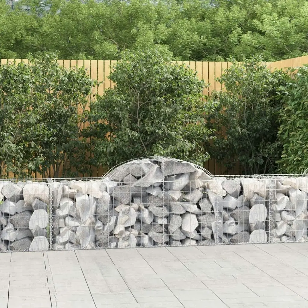 Arched Gabion Baskets 7 pcs 200x50x60/80 cm Galvanised Iron 3146283