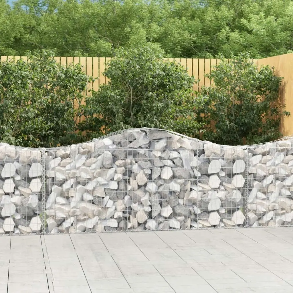 Arched Gabion Baskets 7 pcs 200x30x80/100 cm Galvanised Iron 3145414