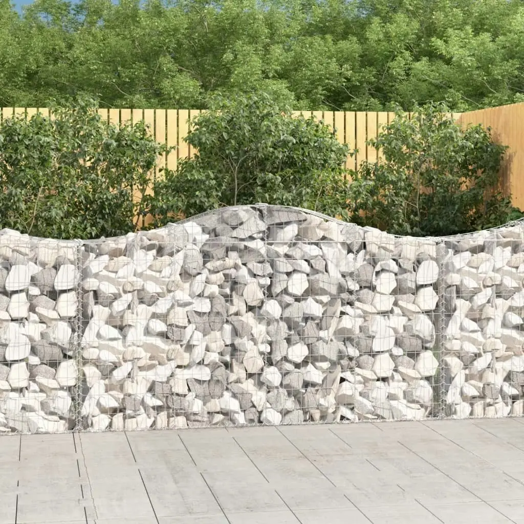 Arched Gabion Baskets 6 pcs 200x30x100/120 cm Galvanised Iron 3145434