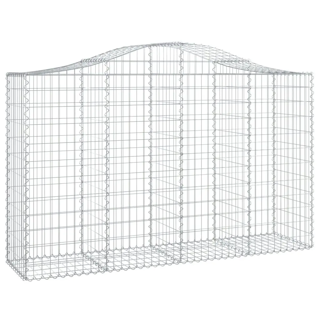 Arched Gabion Baskets 5 pcs 200x50x120/140 cm Galvanised Iron 3145664