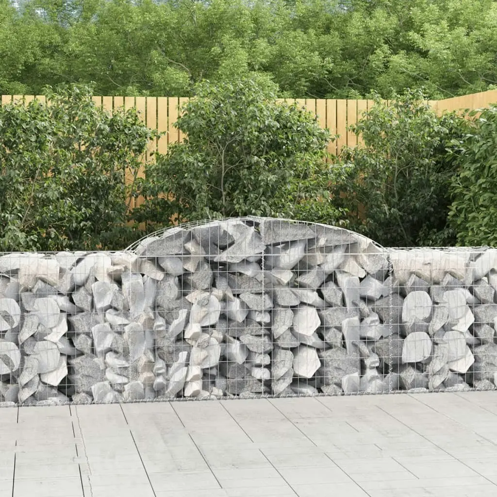 Arched Gabion Baskets 7 pcs 300x50x80/100 cm Galvanised Iron 3146688