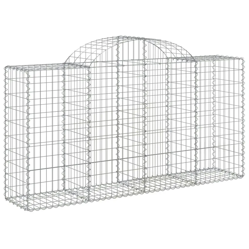 Arched Gabion Baskets 4 pcs 200x50x100/120 cm Galvanised Iron 3146322