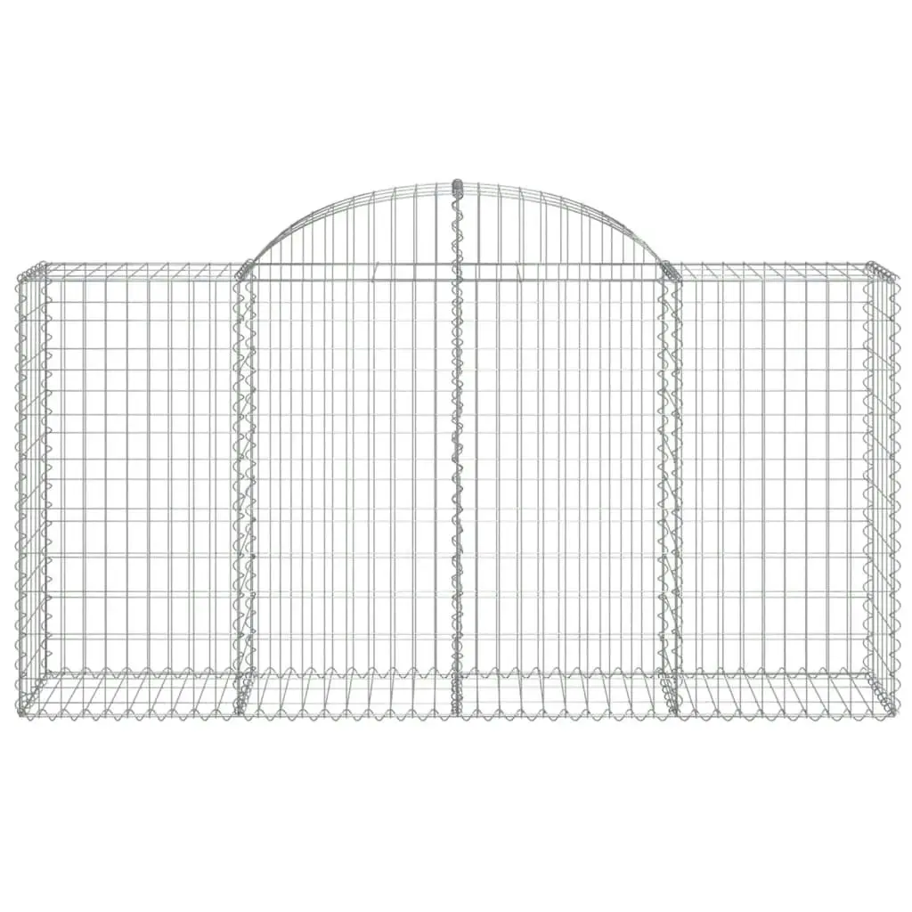 Arched Gabion Baskets 4 pcs 200x50x100/120 cm Galvanised Iron 3146322