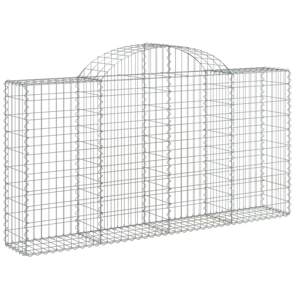 Arched Gabion Baskets 3 pcs 200x30x100/120 cm Galvanised Iron 3146111