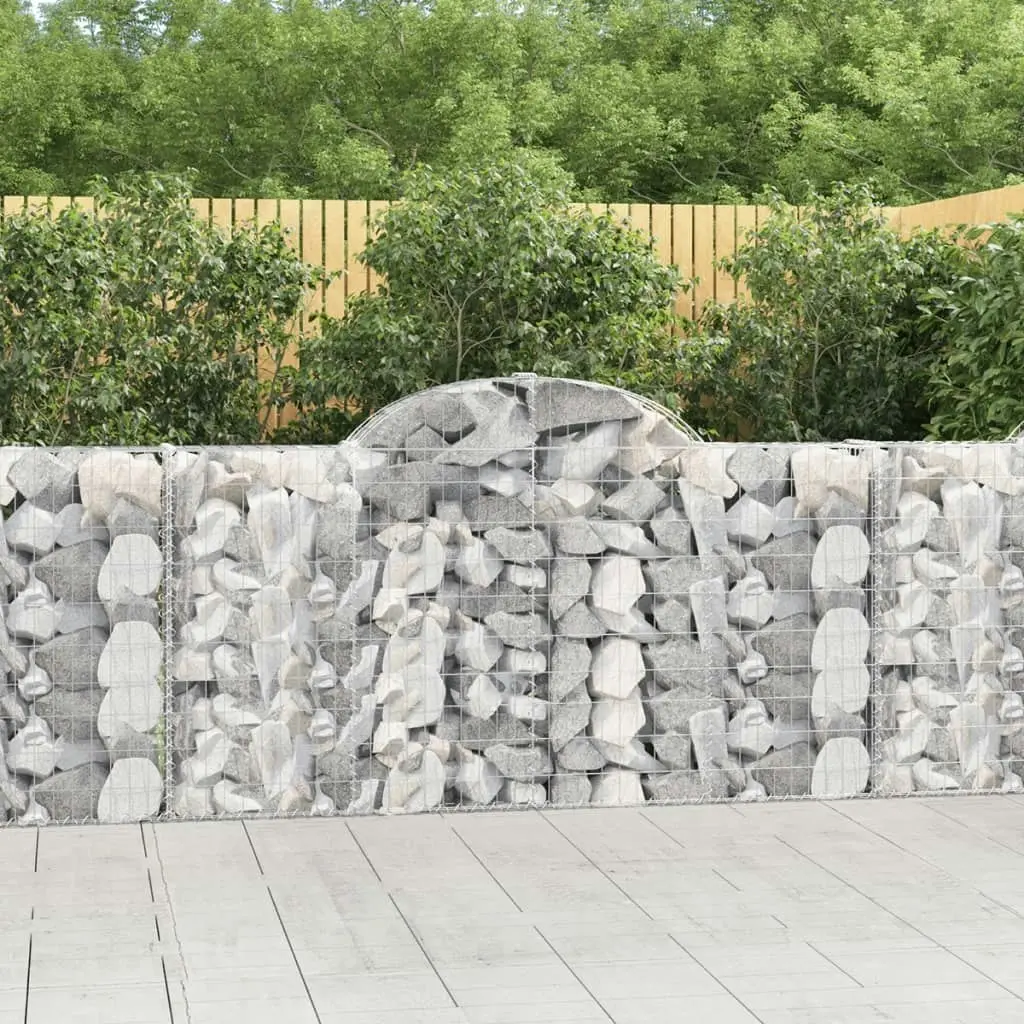 Arched Gabion Baskets 8 pcs 200x30x100/120 cm Galvanised Iron 3146116