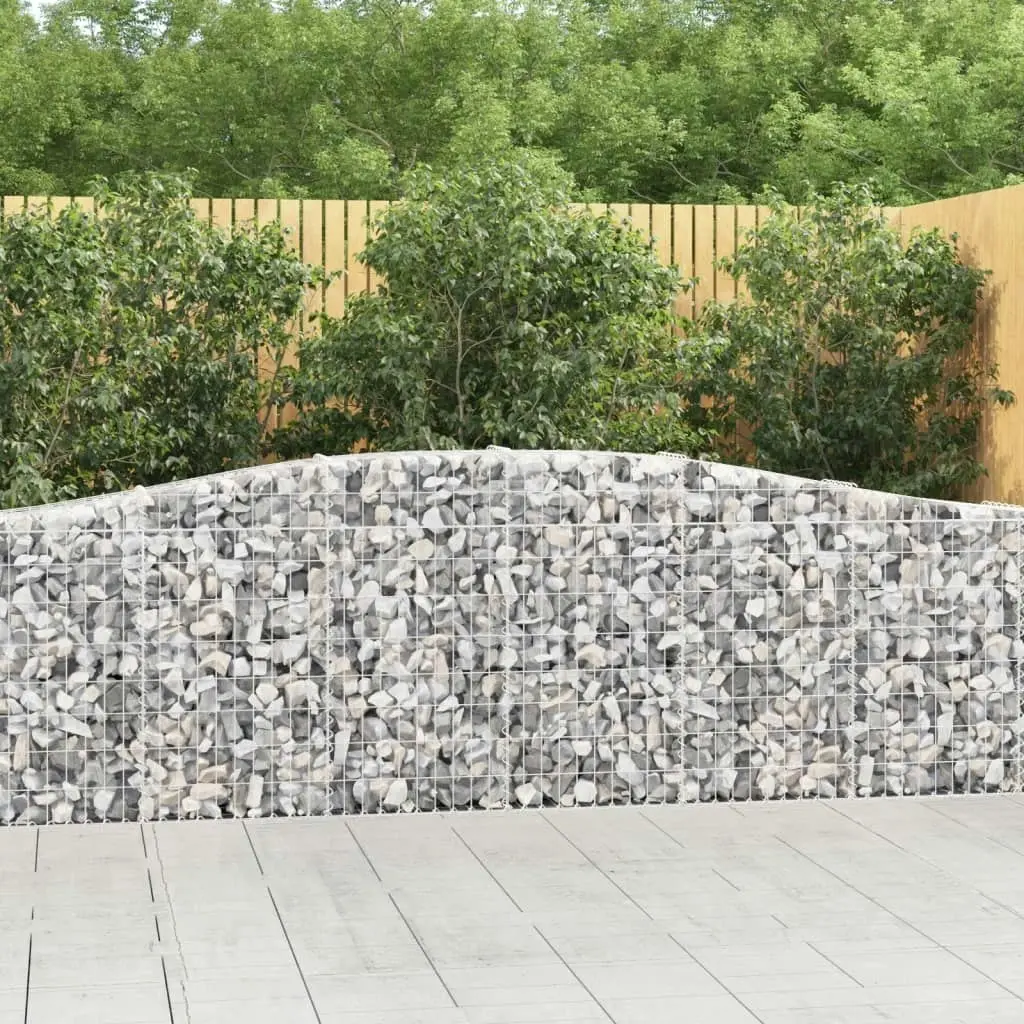 Arched Gabion Baskets 5 pcs 400x30x80/100 cm Galvanised Iron 3145816