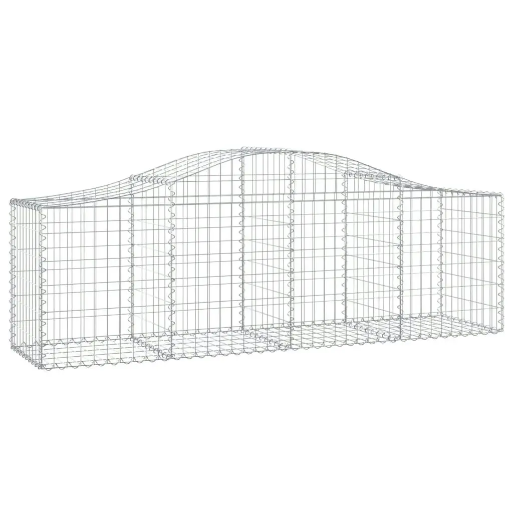 Arched Gabion Baskets 8 pcs 200x50x60/80 cm Galvanised Iron 3145604