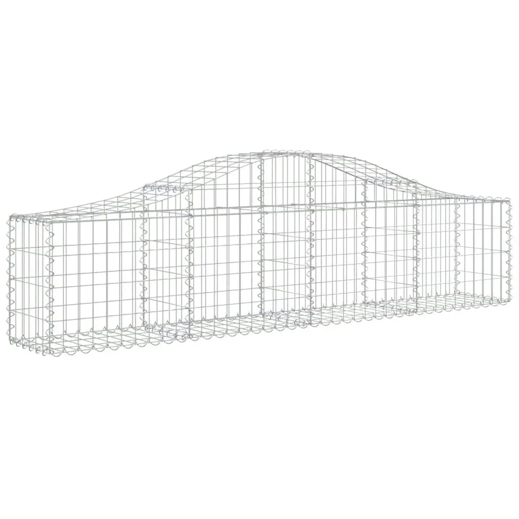 Arched Gabion Baskets 3 pcs 200x30x40/60 cm Galvanised Iron 3145368