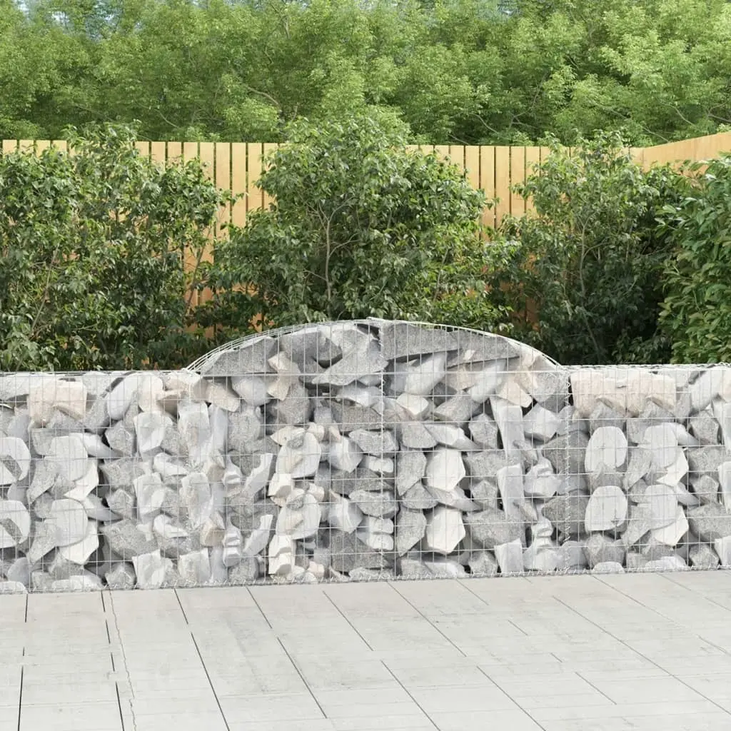 Arched Gabion Baskets 8 pcs 300x30x80/100 cm Galvanised Iron 3146509