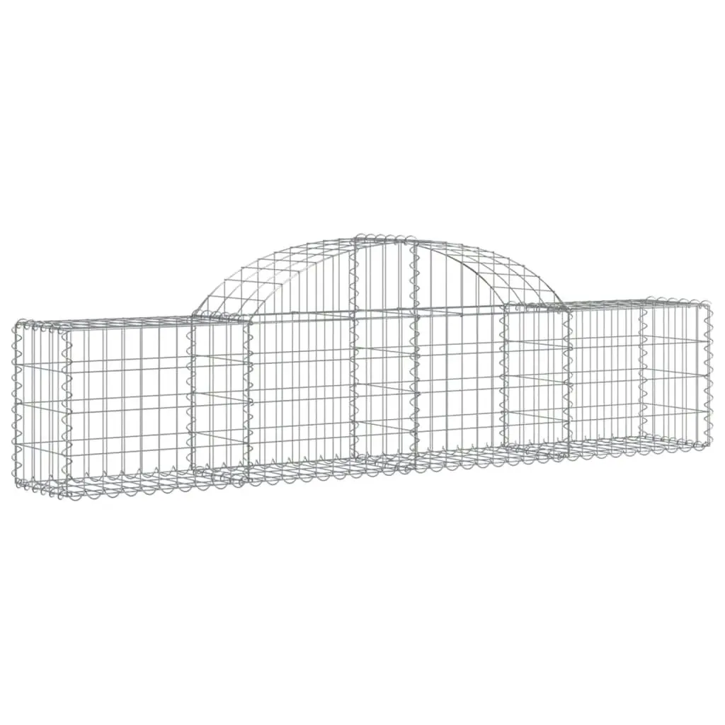 Arched Gabion Baskets 3 pcs 200x30x40/60 cm Galvanised Iron 3146048