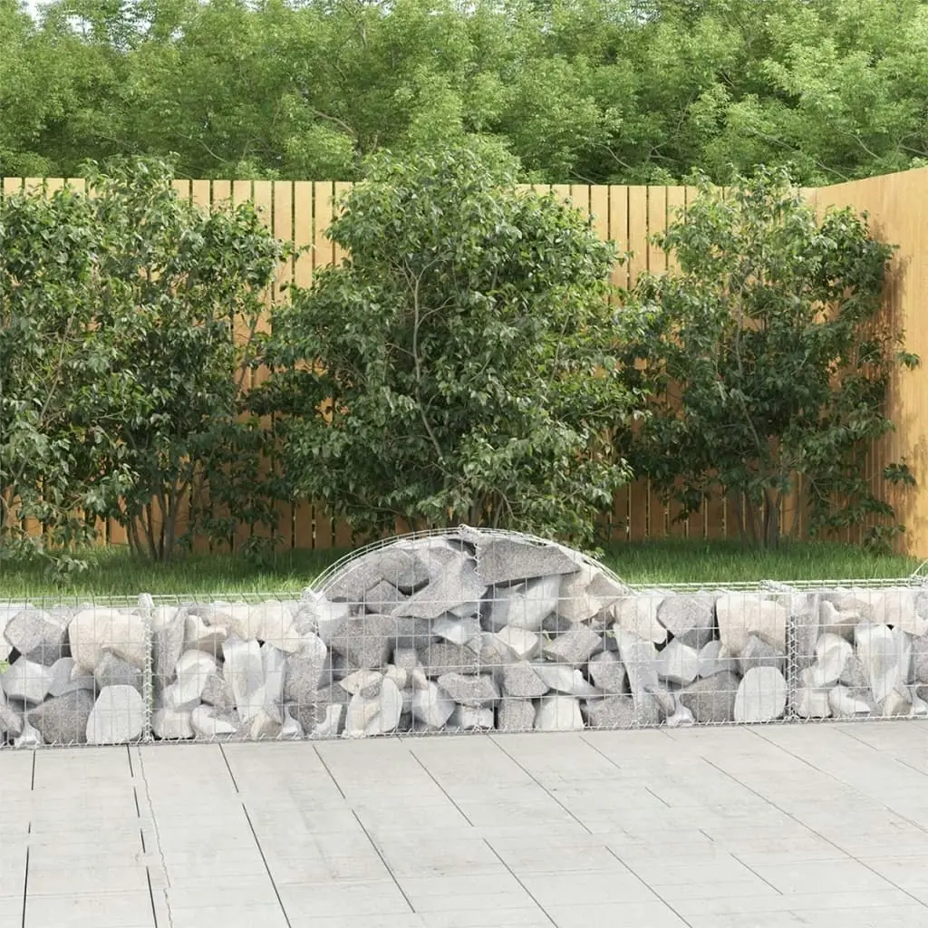 Arched Gabion Baskets 3 pcs 200x30x40/60 cm Galvanised Iron 3146048