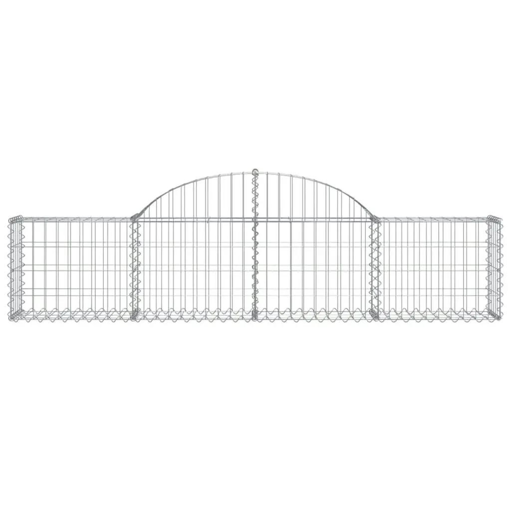 Arched Gabion Baskets 3 pcs 200x30x40/60 cm Galvanised Iron 3146048