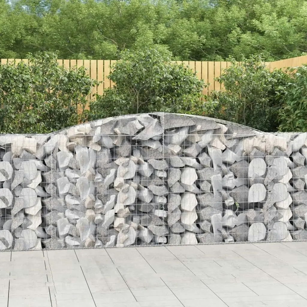 Arched Gabion Baskets 4 pcs 400x50x100/120 cm Galvanised Iron 3146998