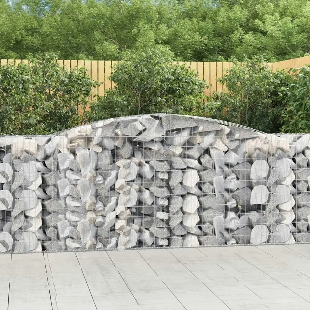 Arched Gabion Baskets 5 pcs 400x50x100/120 cm Galvanised Iron 3146999