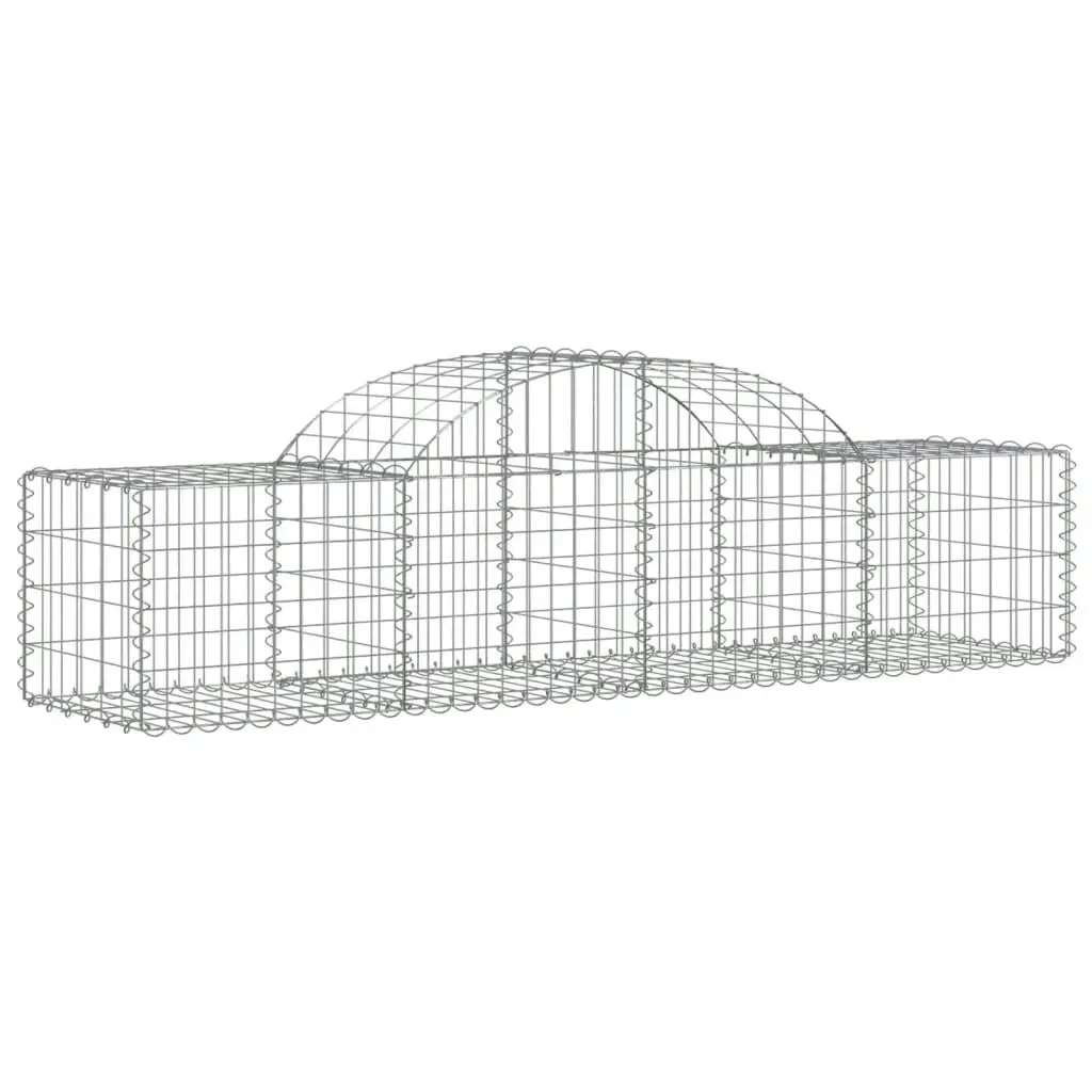 Arched Gabion Baskets 2 pcs 200x50x40/60 cm Galvanised Iron 3146257