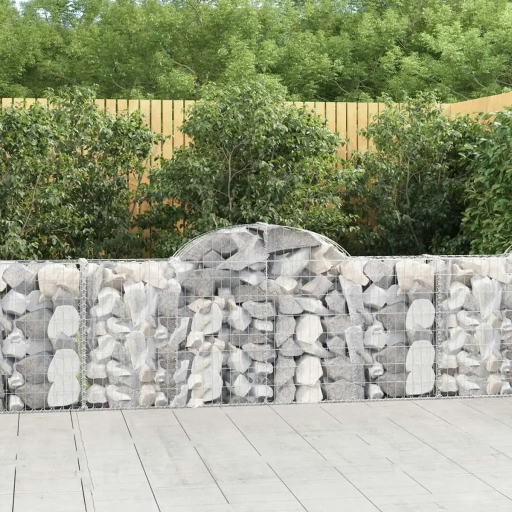 Arched Gabion Baskets 6 pcs 200x30x80/100 cm Galvanised Iron 3146093