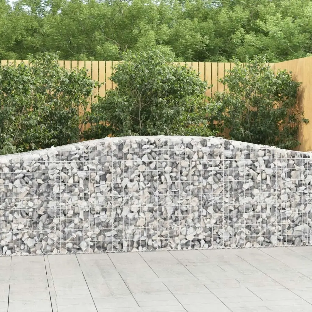 Arched Gabion Baskets 9 pcs 400x50x80/100 cm Galvanised Iron 3145950