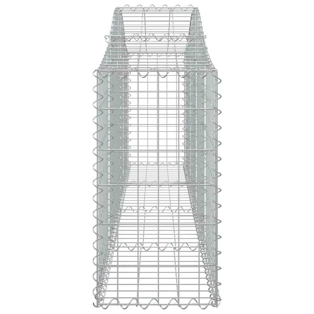 Arched Gabion Baskets 4 pcs 200x30x60/80 cm Galvanised Iron 3145390