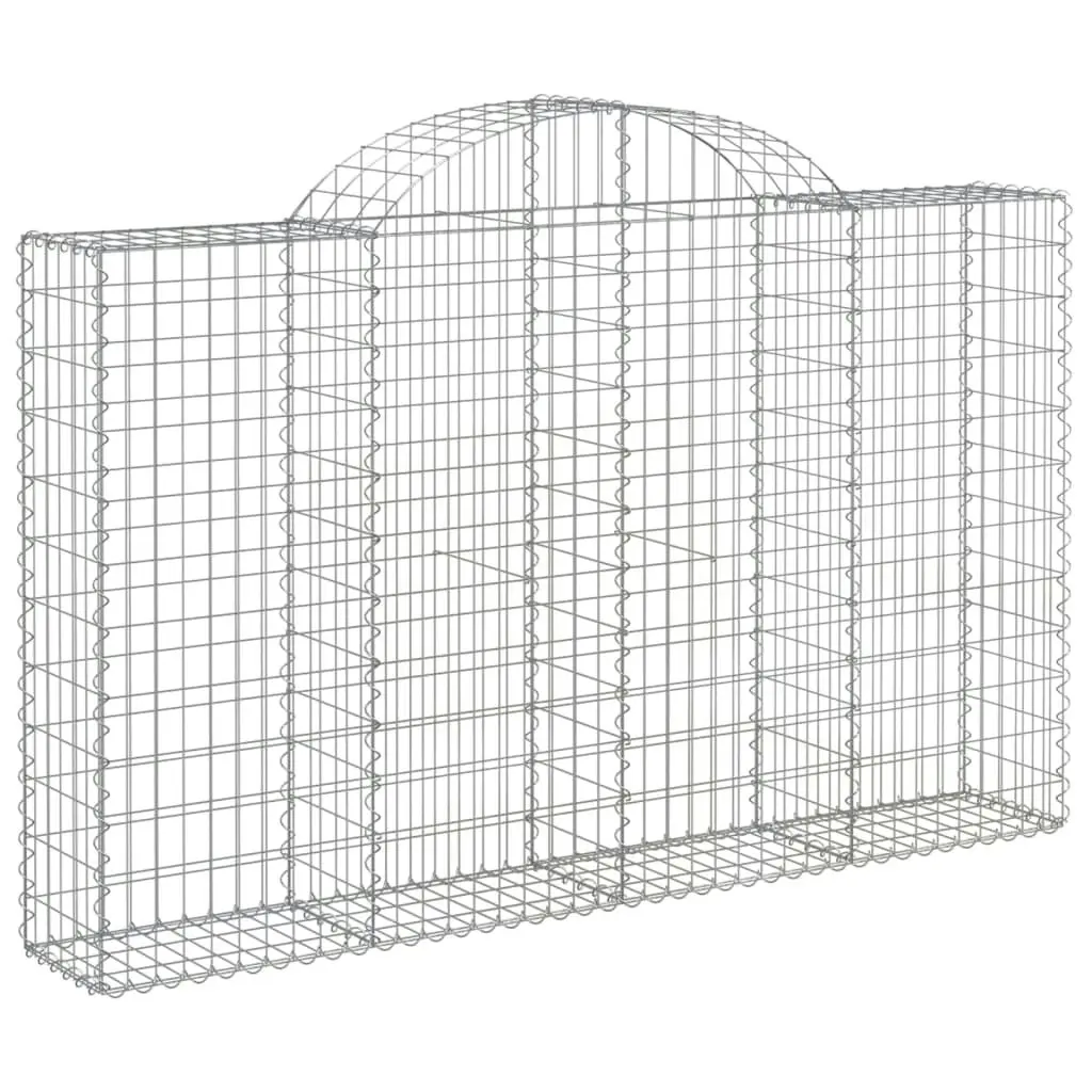 Arched Gabion Baskets 4 pcs 200x30x120/140 cm Galvanised Iron 3146133