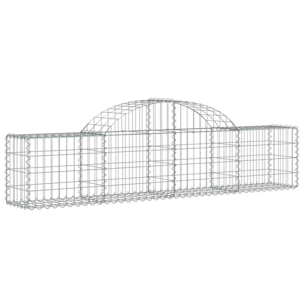 Arched Gabion Baskets 2 pcs 200x30x40/60 cm Galvanised Iron 3146047