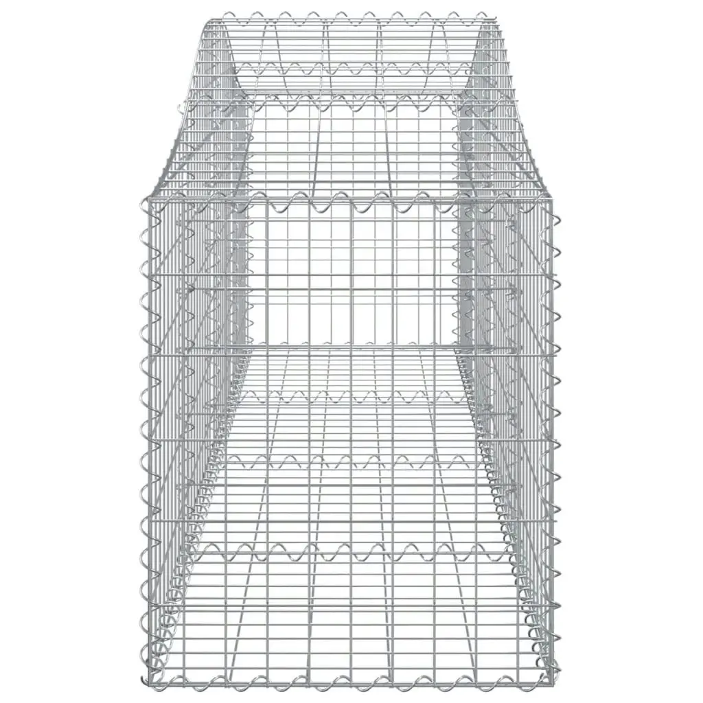 Arched Gabion Baskets 4 pcs 200x50x60/80 cm Galvanised Iron 3145600