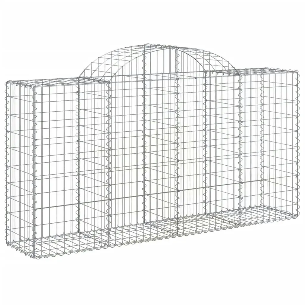 Arched Gabion Baskets 3 pcs 200x50x100/120 cm Galvanised Iron 3146321