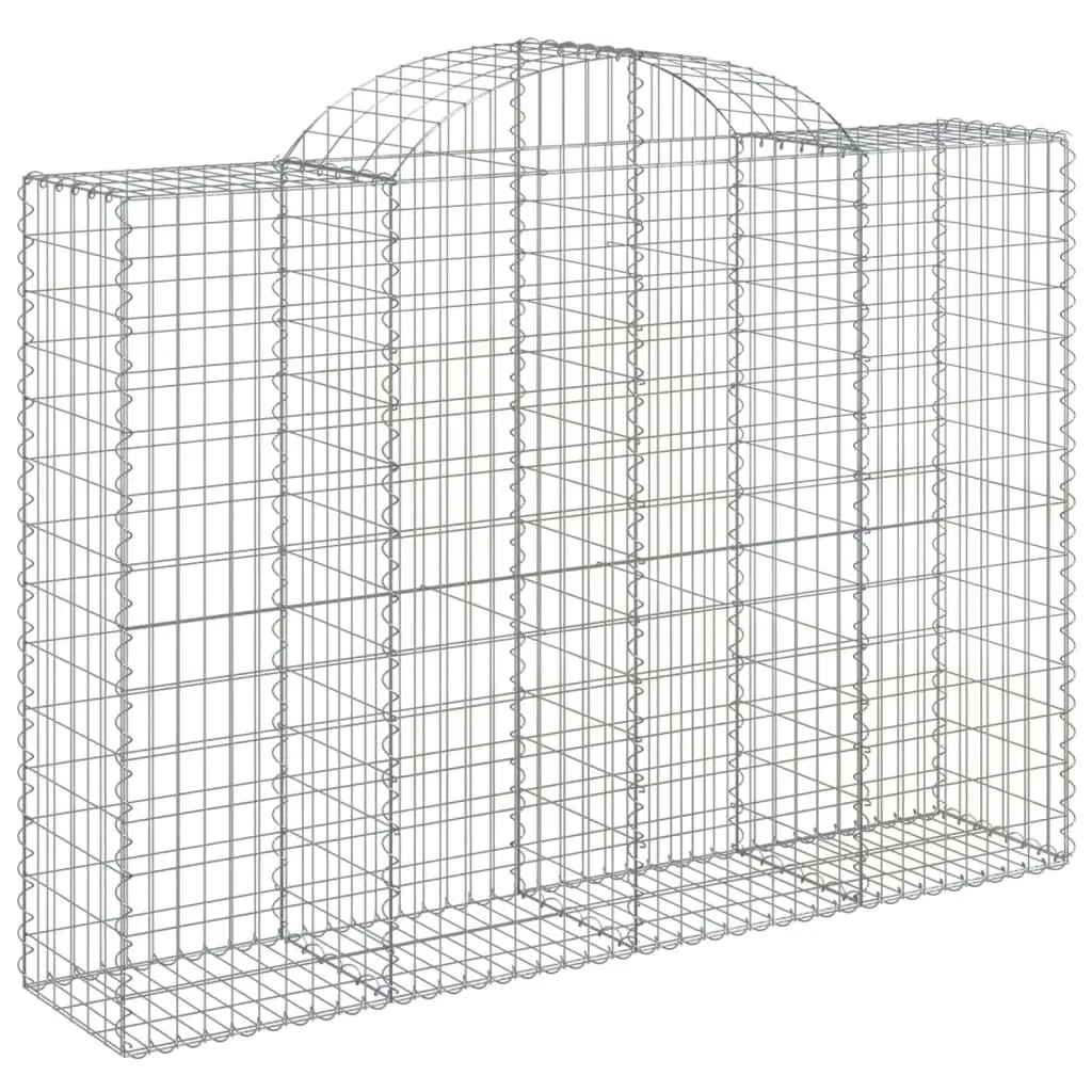 Arched Gabion Baskets 2 pcs 200x50x140/160 cm Galvanised Iron 3146362