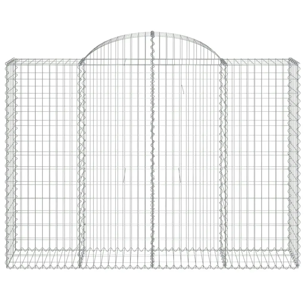 Arched Gabion Baskets 2 pcs 200x50x140/160 cm Galvanised Iron 3146362