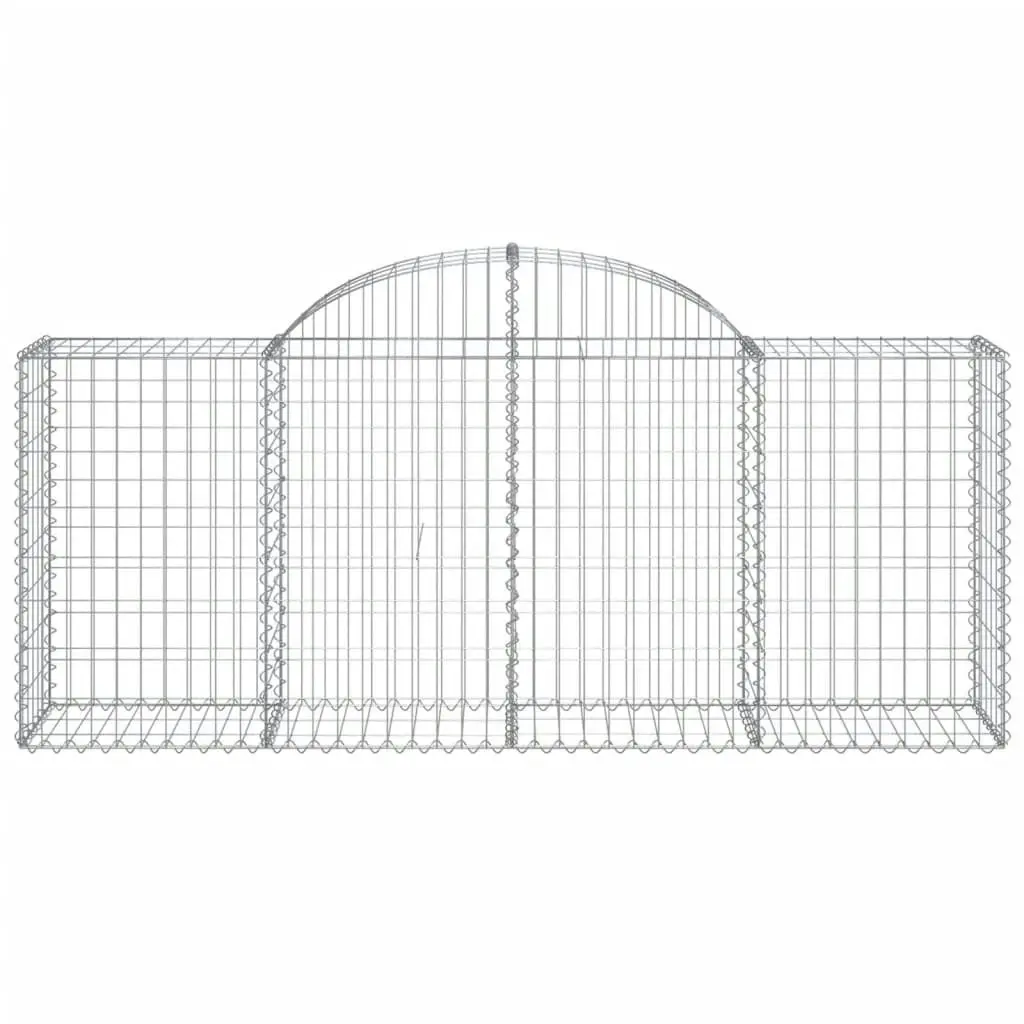 Arched Gabion Baskets 4 pcs 200x50x80/100 cm Galvanised Iron 3146301