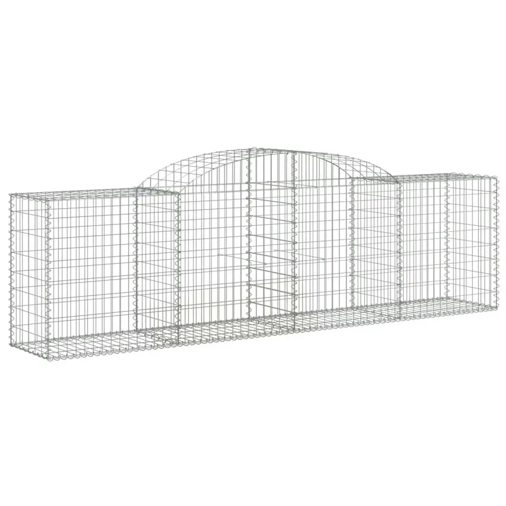 Arched Gabion Baskets 3 pcs 300x50x80/100 cm Galvanised Iron 3146684