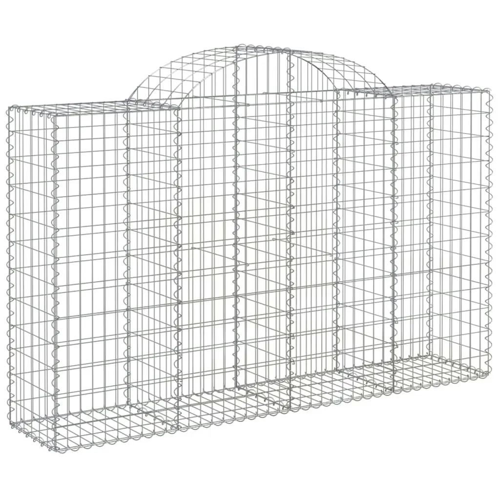 Arched Gabion Baskets 3 pcs 200x50x120/140 cm Galvanised Iron 3146342