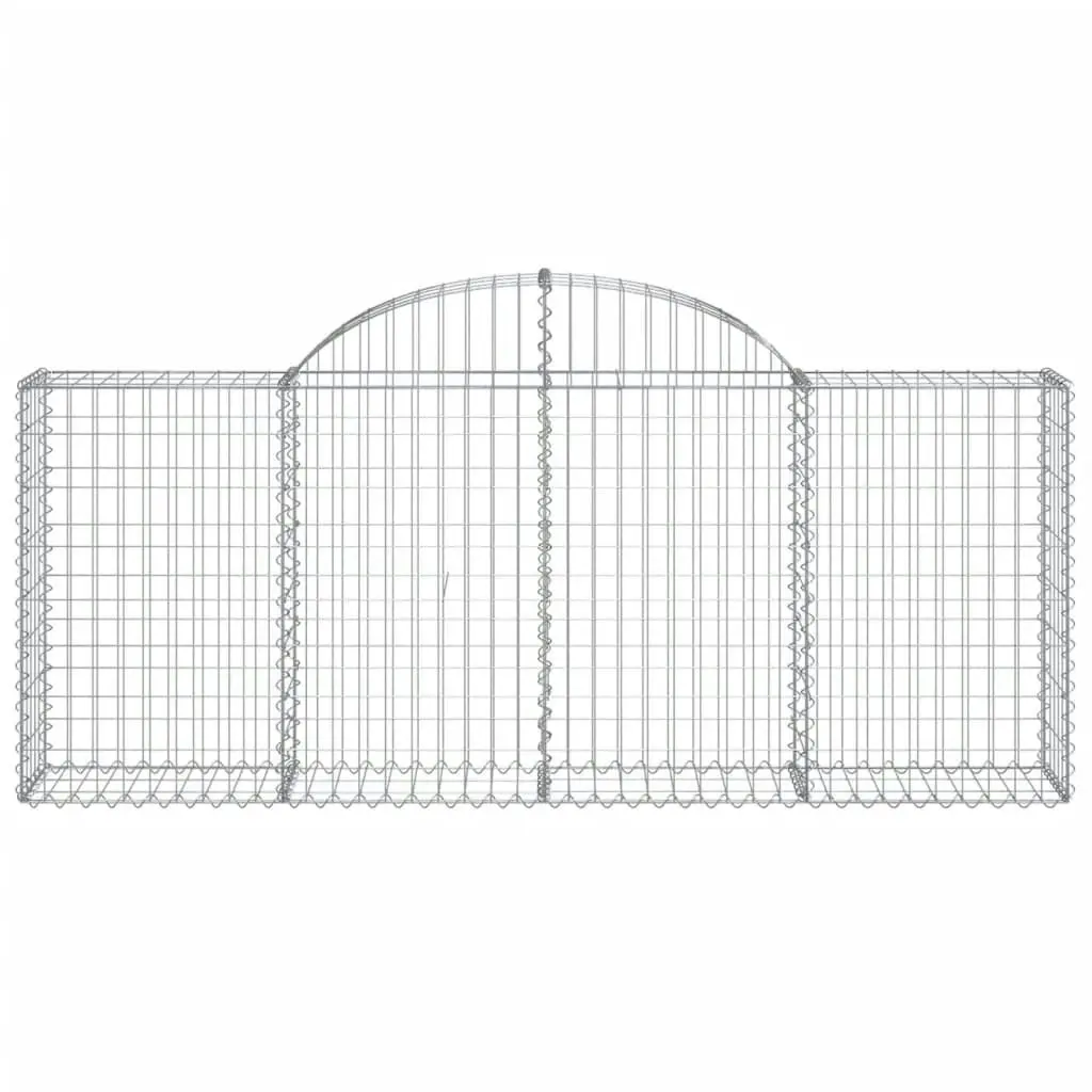 Arched Gabion Baskets 4 pcs 200x30x80/100 cm Galvanised Iron 3146091