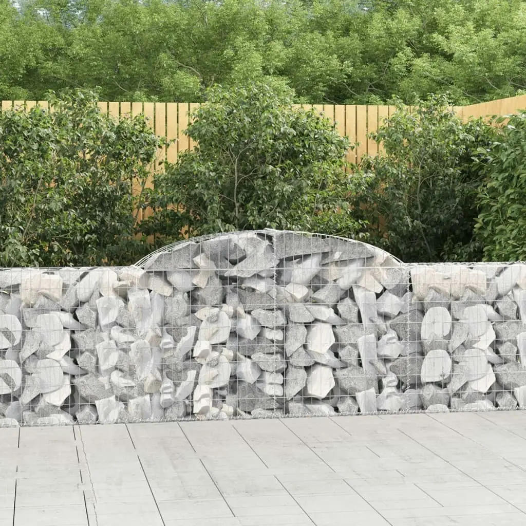 Arched Gabion Baskets 4 pcs 300x30x80/100 cm Galvanised Iron 3146505