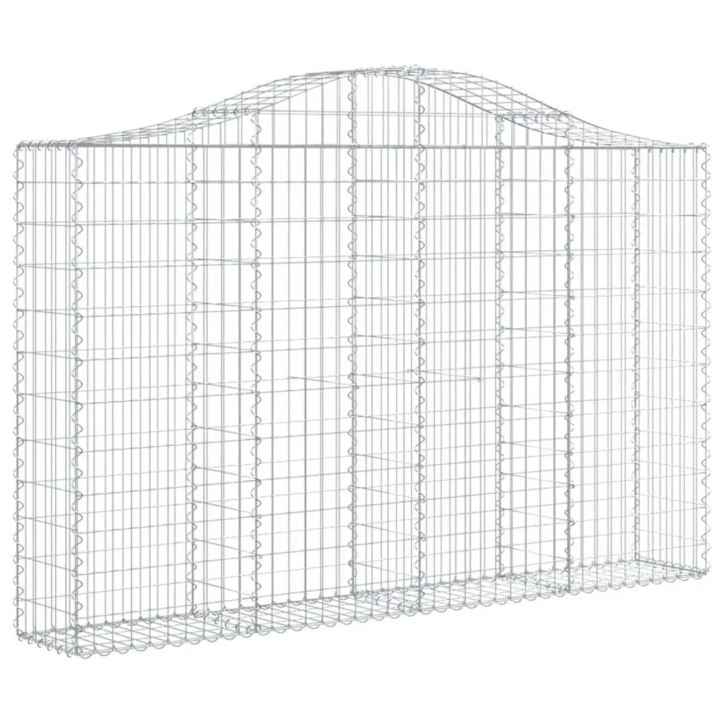 Arched Gabion Baskets 3 pcs 200x30x120/140 cm Galvanised Iron 3145452