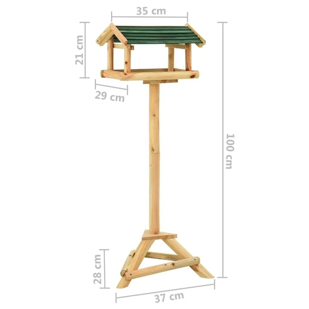 Bird Feeder with Stand 37x28x100 cm Solid Fir Wood 316418