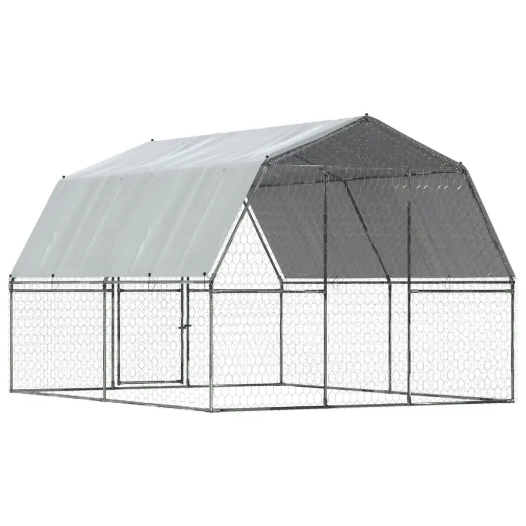 Bird Cages 2 pcs with Roof and Door Silver Galvanised Steel 3294912